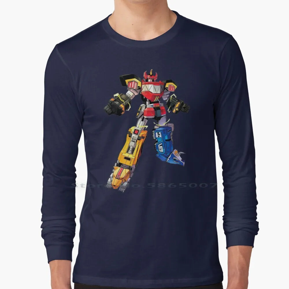 Robot Ranger Fanart T Shirt Cotton 6XL Manga Movie Nostalgia Film Cartoon Robot Heroes Power Japan Zyuranger Megazord Pink