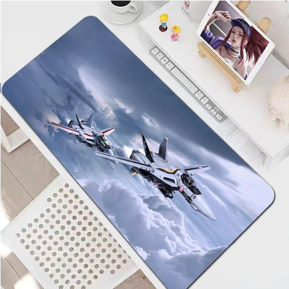 Robotech PC Gamer Cabinet Desk Mat Mausepad Gaming Accessories Mouse Mats Varmilo Mouse Pad Anime Mice Keyboards Computer