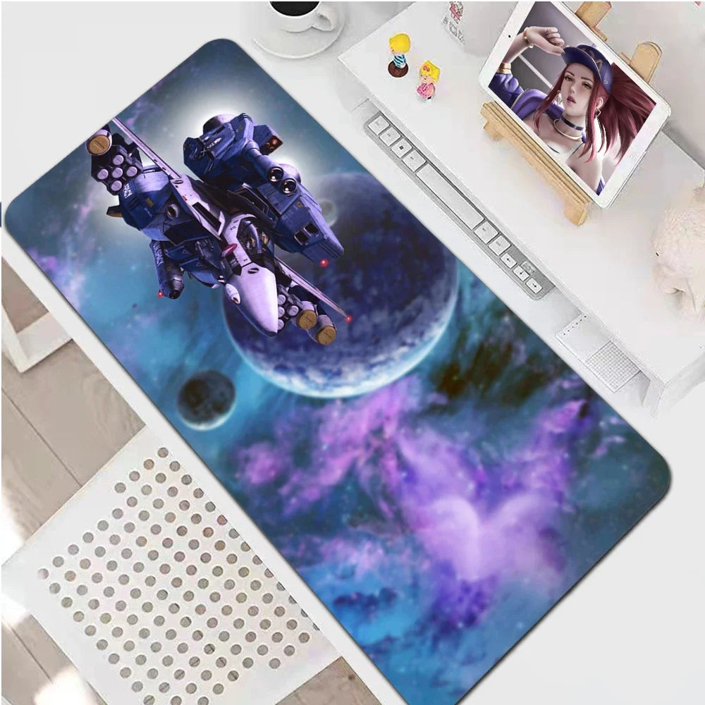 Robotech PC Gamer Cabinet Desk Mat Mausepad Gaming Accessories Mouse Mats Varmilo Mouse Pad Anime Mice Keyboards Computer