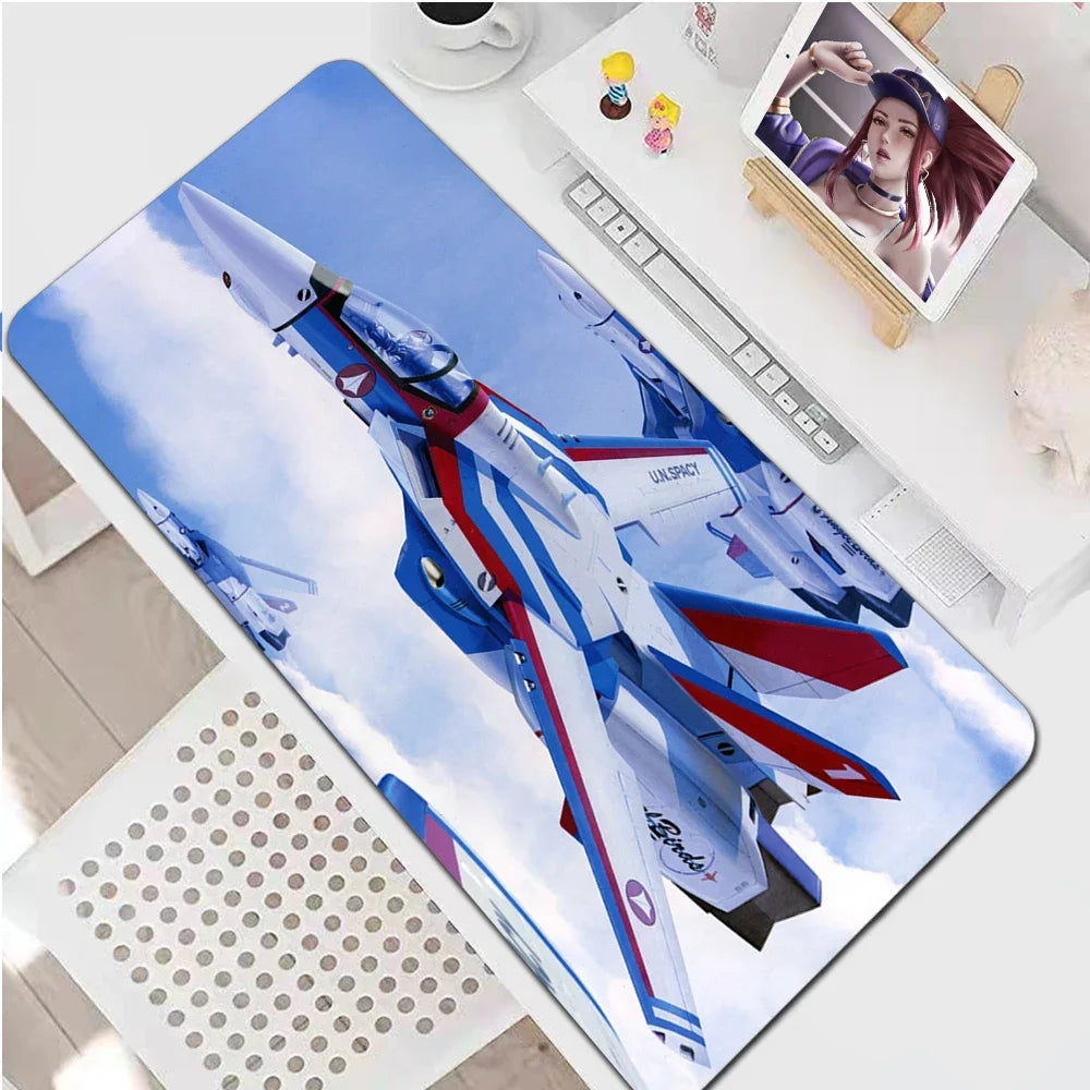 Robotech PC Gamer Cabinet Desk Mat Mausepad Gaming Accessories Mouse Mats Varmilo Mouse Pad Anime Mice Keyboards Computer