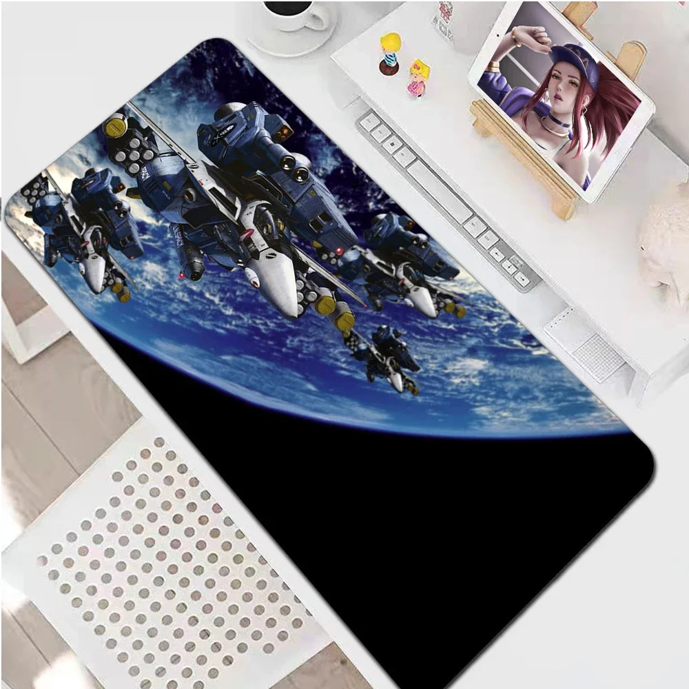 Robotech PC Gamer Cabinet Desk Mat Mausepad Gaming Accessories Mouse Mats Varmilo Mouse Pad Anime Mice Keyboards Computer