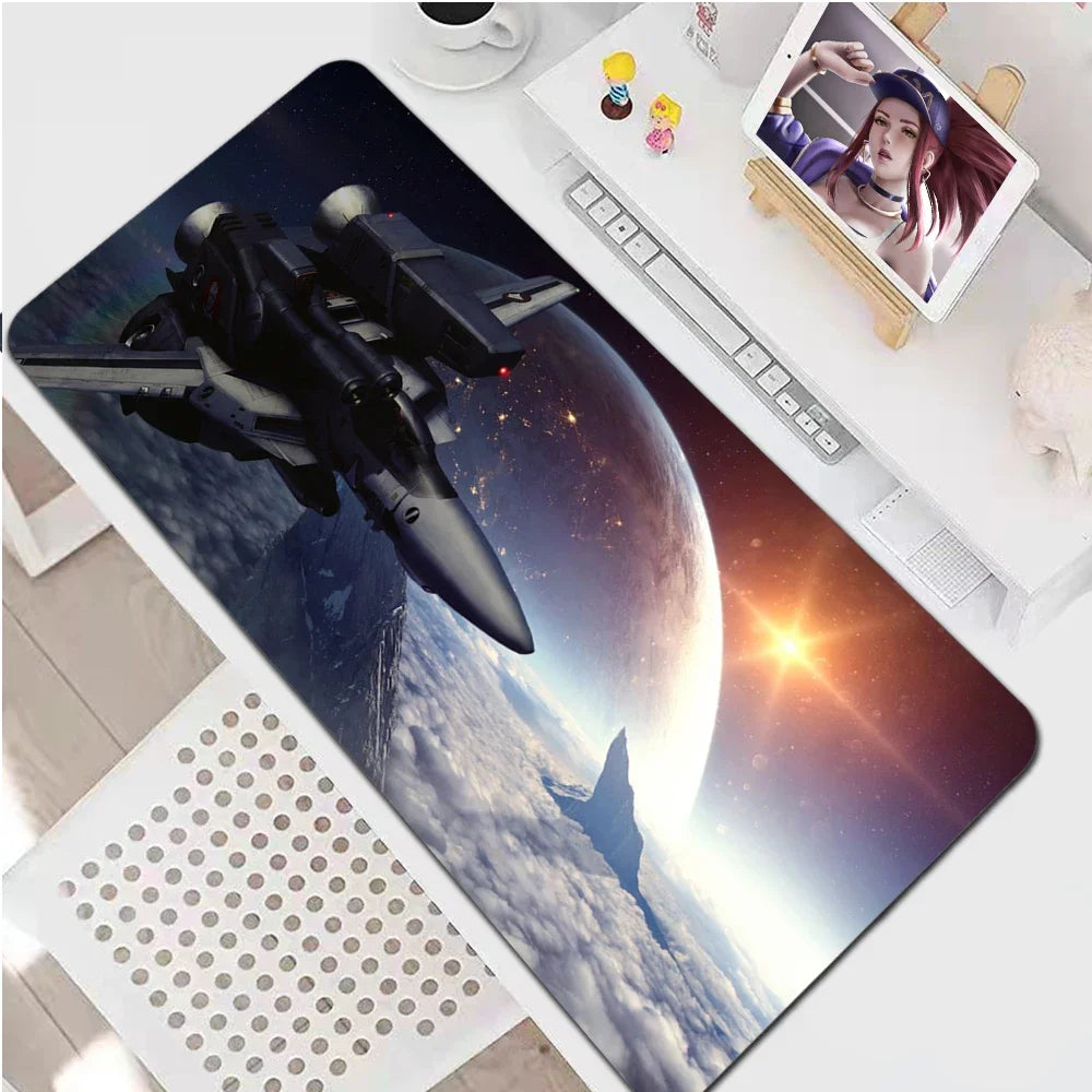 Robotech PC Gamer Cabinet Desk Mat Mausepad Gaming Accessories Mouse Mats Varmilo Mouse Pad Anime Mice Keyboards Computer