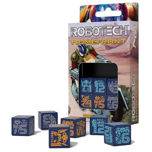 Robotech: The Roleplaying Game - Homefront Dice Set - 6 Custom D6 Dice, 16mm, Tabletop Roleplaying Game Accessory, Licensed