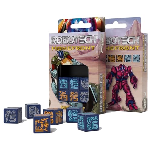 Robotech: The Roleplaying Game - Homefront Dice Set - 6 Custom D6 Dice, 16mm, Tabletop Roleplaying Game Accessory, Licensed