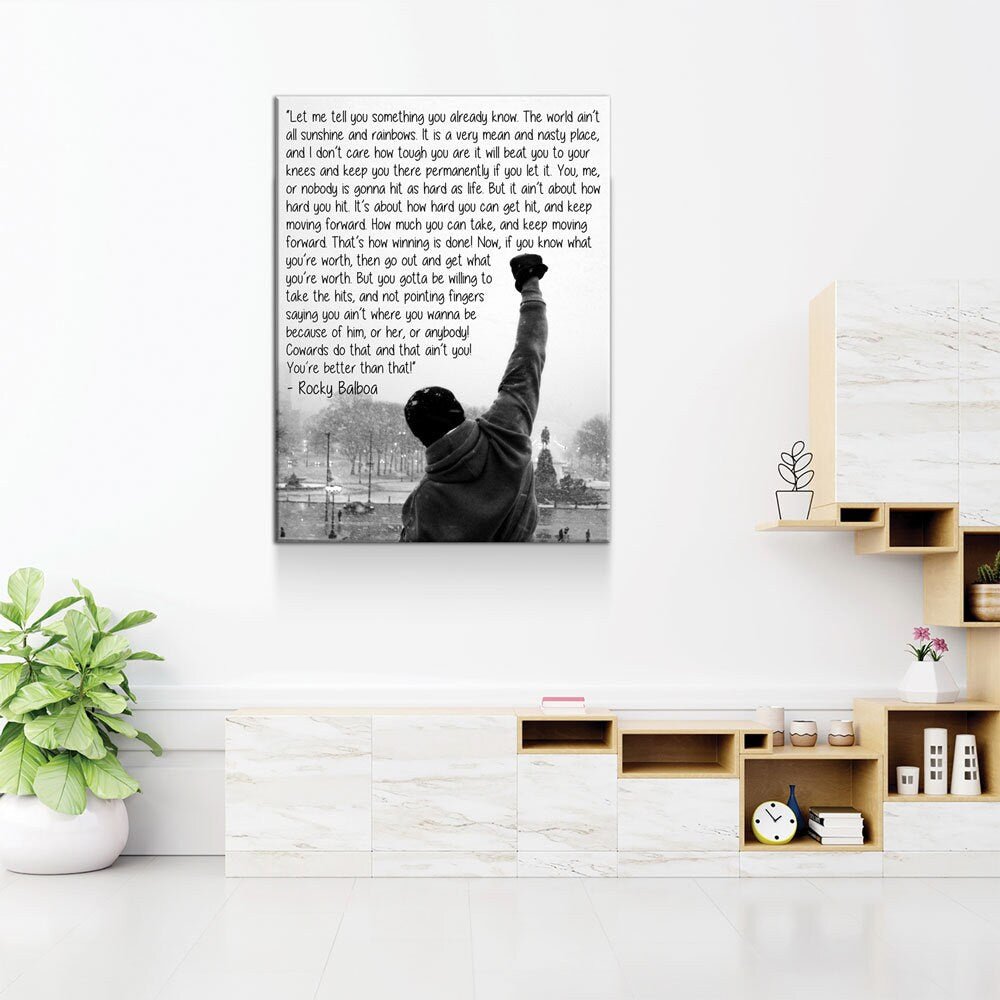 Rocky Balboa Motivational Canvas Wall Art | Gym Decor