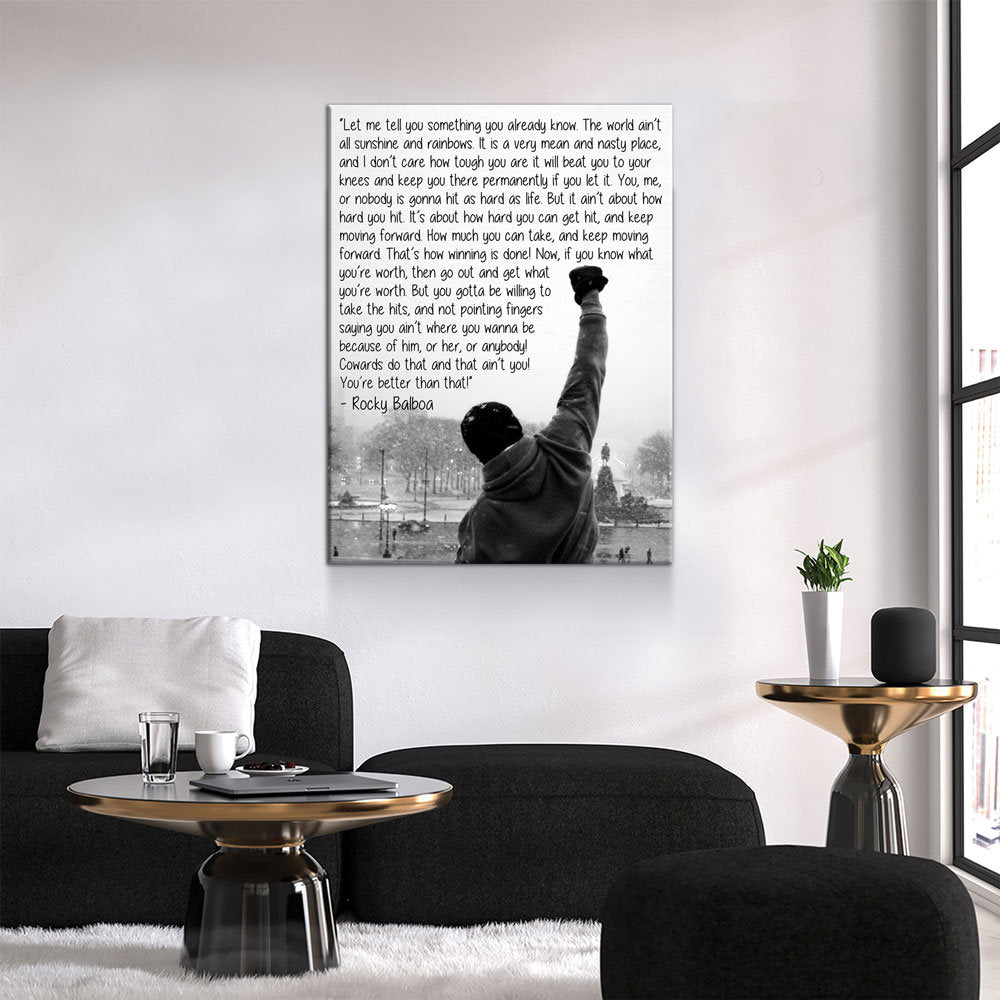 Rocky Balboa Motivational Canvas Wall Art | Gym Decor