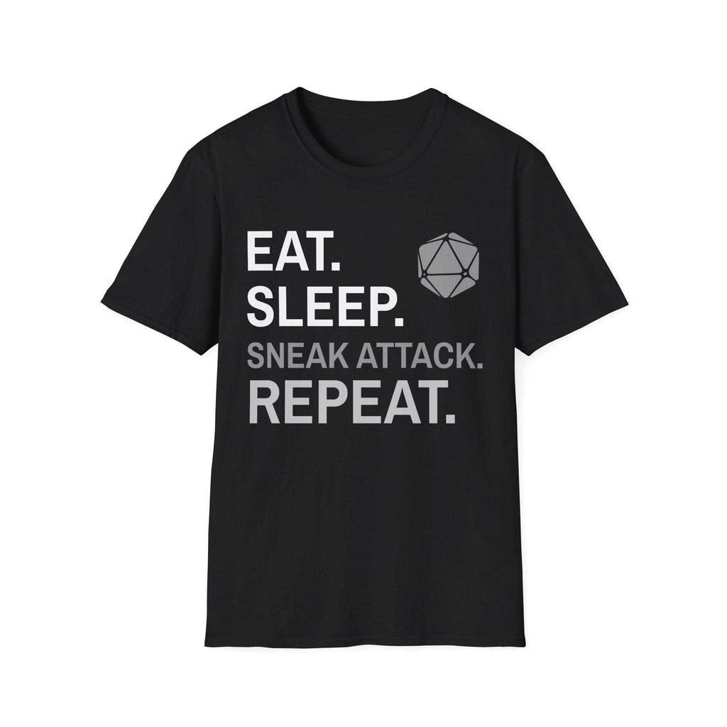 Rogue T-Shirt – 'Eat, Sleep, Sneak Attack, Repeat' - Black / S