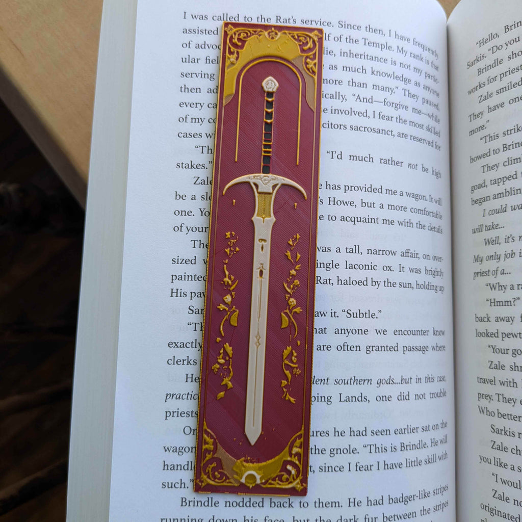 Set of 4 Celestial Gothic Sword Bookmarks – Handcrafted Fantasy Magic - Rose Eclipse Sword Bookmark