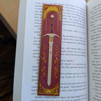 Set of 4 Celestial Gothic Sword Bookmarks – Handcrafted Fantasy Magic - Rose Eclipse Sword Bookmark
