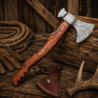 Tomahawk Axe for Sale | Handmade Damascus Steel Rosewood Valor Axe