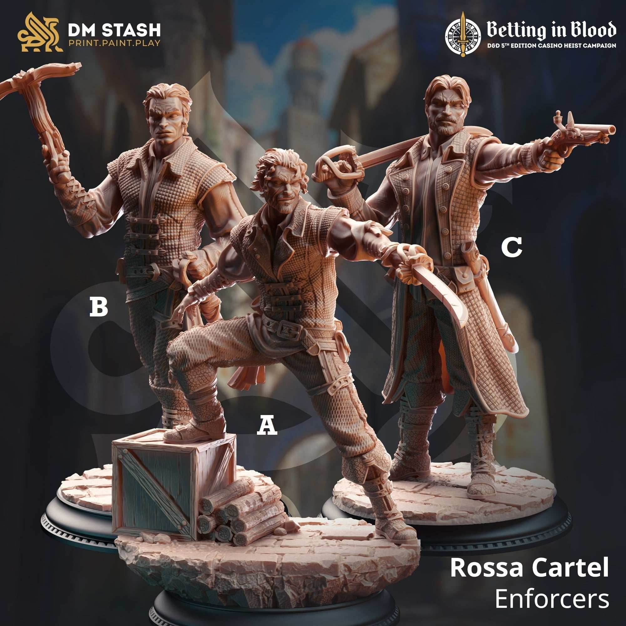 Rossa Cartel Enforcers (Male Human Fighters) - 32mm Scale / A
