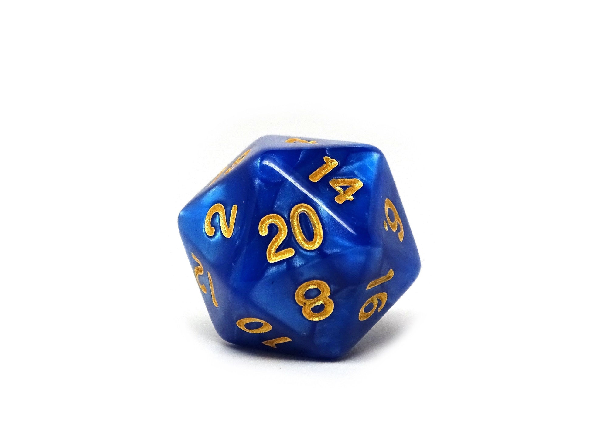 Royal Blue Marble Dice Collection - 7 Piece Set