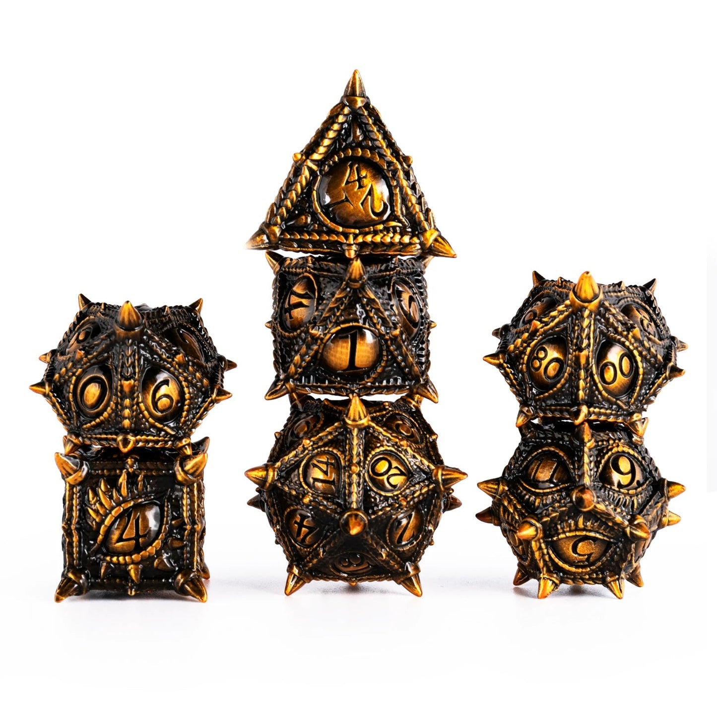 RPG DND Dice Set 7PCS Metal Dnd Dices Board Game Dungeon and Dragons Dice D&D Dice Set dnd game Polyhedral Bronze Blood Dice d20