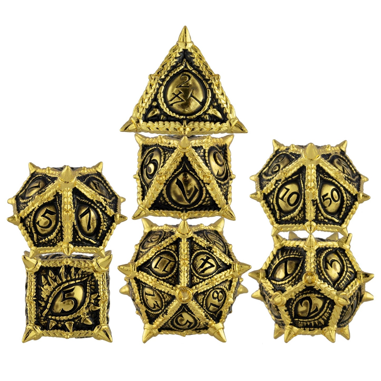 RPG DND Dice Set 7PCS Metal Dnd Dices Board Game Dungeon and Dragons Dice D&D Dice Set dnd game Polyhedral Bronze Blood Dice d20