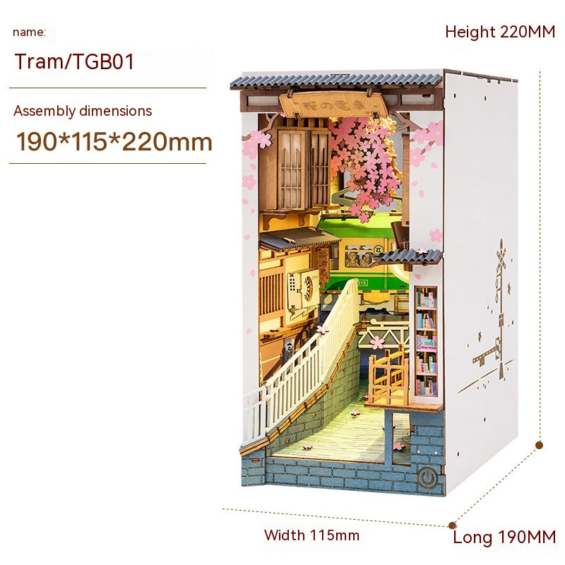 Ruo Shi Ruo Lai Shu Li Sakura Tram Flower House DIY Cabin