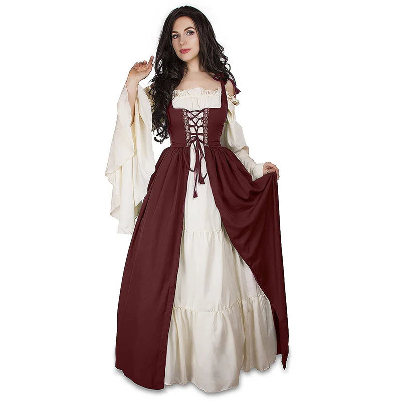 S-6XL Medieval Punk Dress Cosplay Halloween Costumes Women Palace Carnival Party Disguise Princess Female Victorian Vestido Robe