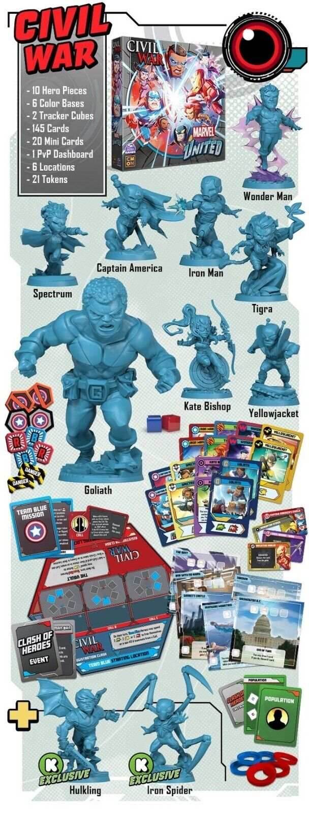 Marvel United: Civil War - Kickstarter Edition - 