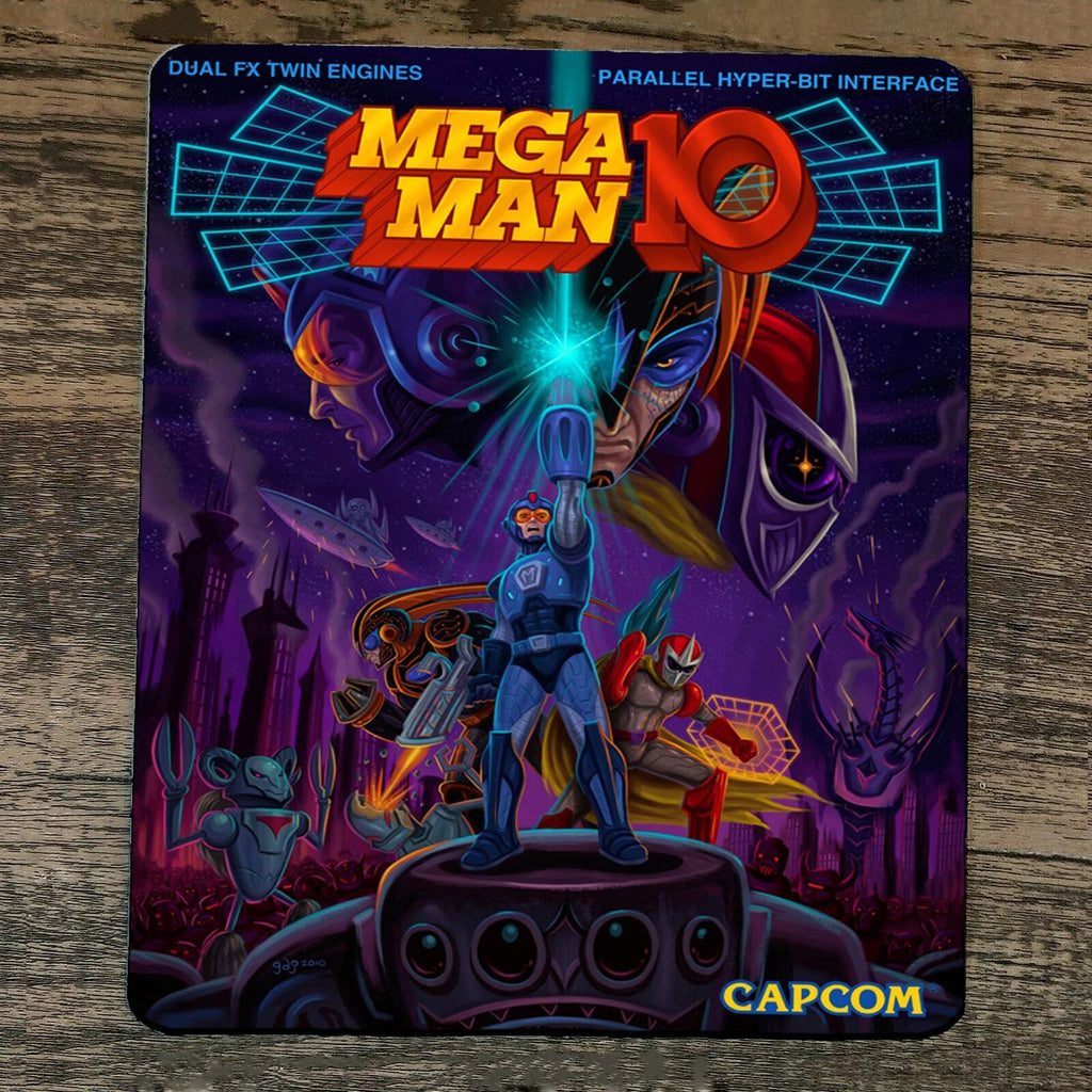 Mega Man 10 Classic Arcade Video Game NES Box Cover Mouse Pad