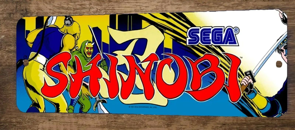 Shinobi Arcade 3x12 Metal Wall Video Game Sign