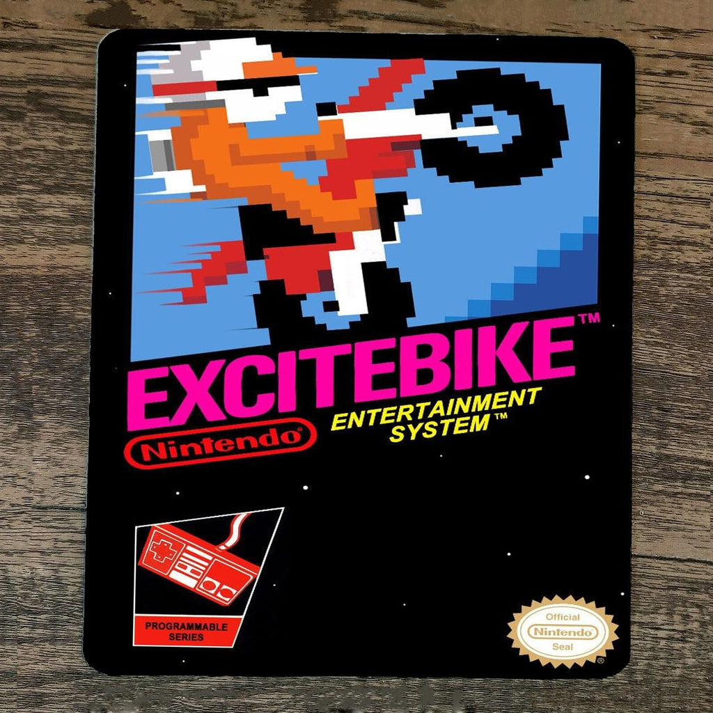 Excitebike Classic Arcade Video Game NES Box Cover Mouse Pad
