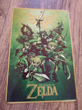 The Legend of Zelda Green Collaboration Retro 8x12 Inch Metal Wall Sign with 1980s Vintage Style