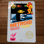 Metroid NES Box Art 8x12 Metal Wall Video Game Sign Poster