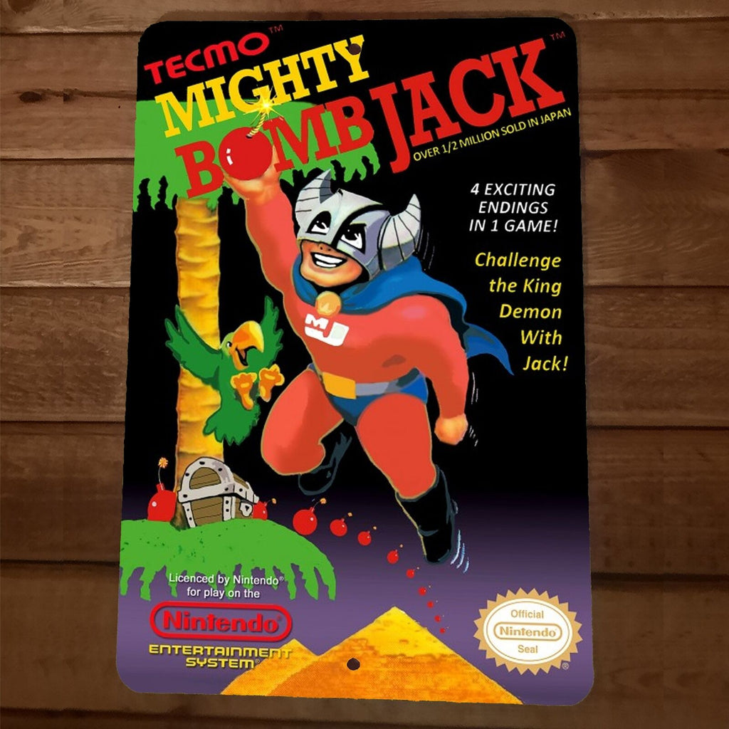 Mighty Bomb Jack NES 8x12 Metal Wall Sign – Retro Video Game Poster