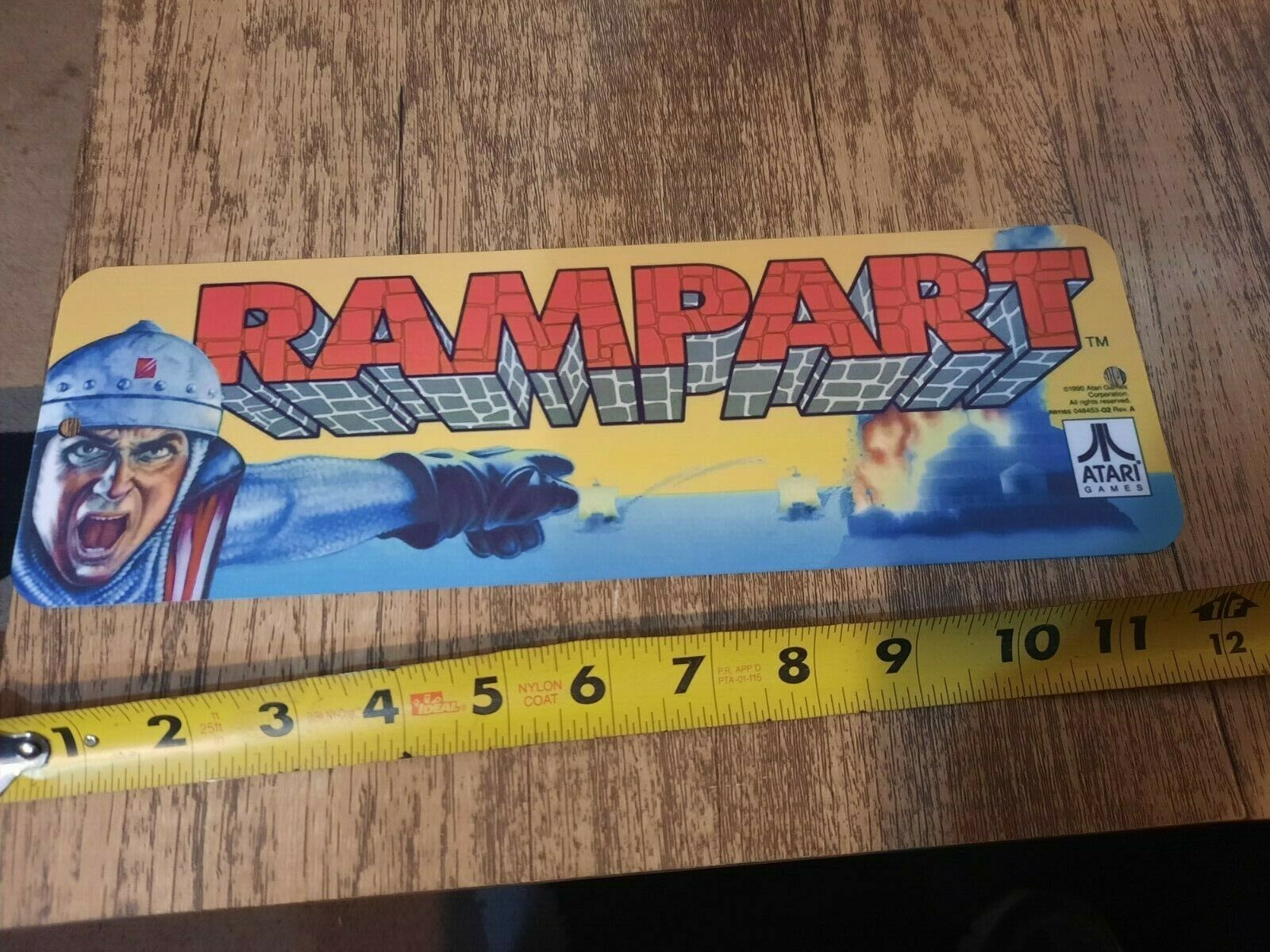 Rampart Video Game Arcade 4x12 Metal Wall Sign Classic Arcade Retro 80s