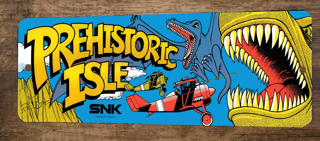 Prehistoric Isle 4x12 Metal Wall Marquee Banner Sign Arcade Video Game