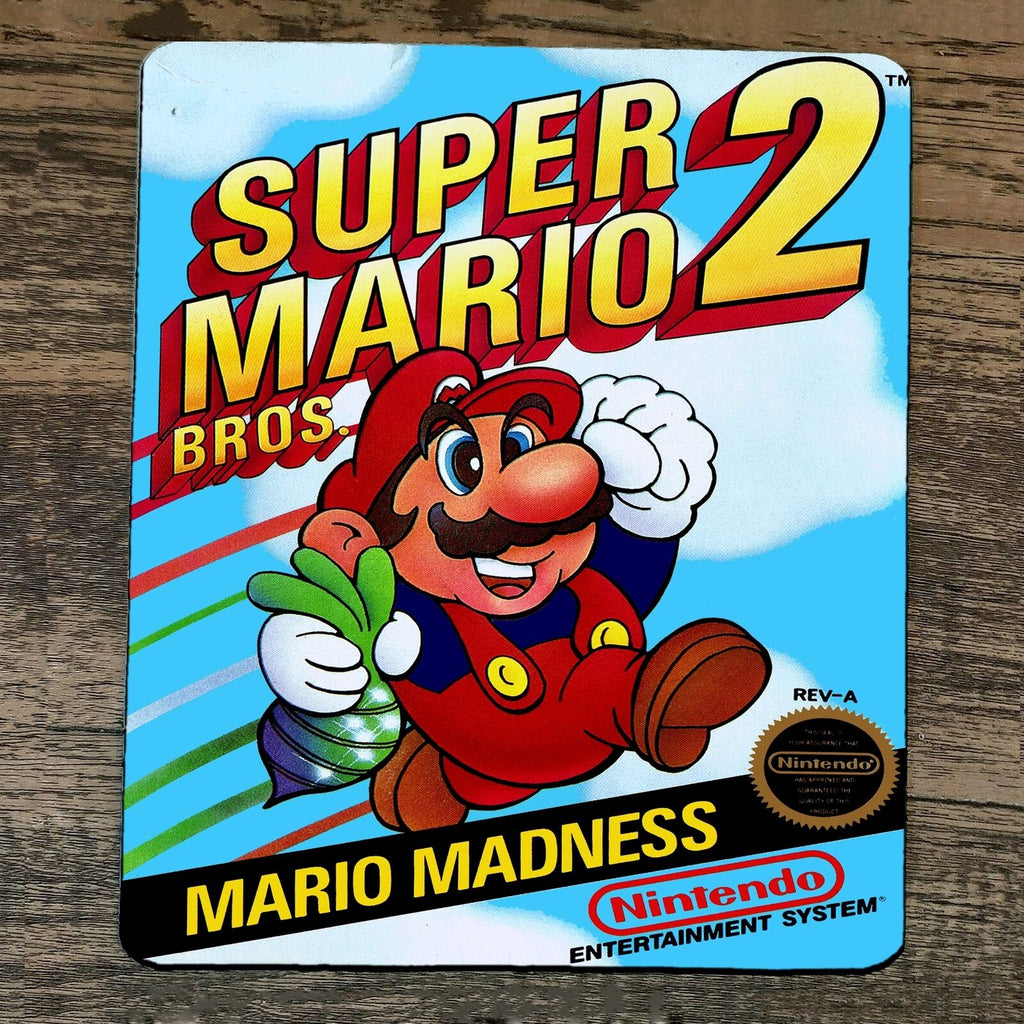 Super Mario Bros 2 Madness Classic Arcade Video Game NES Box Cover Mouse Pad