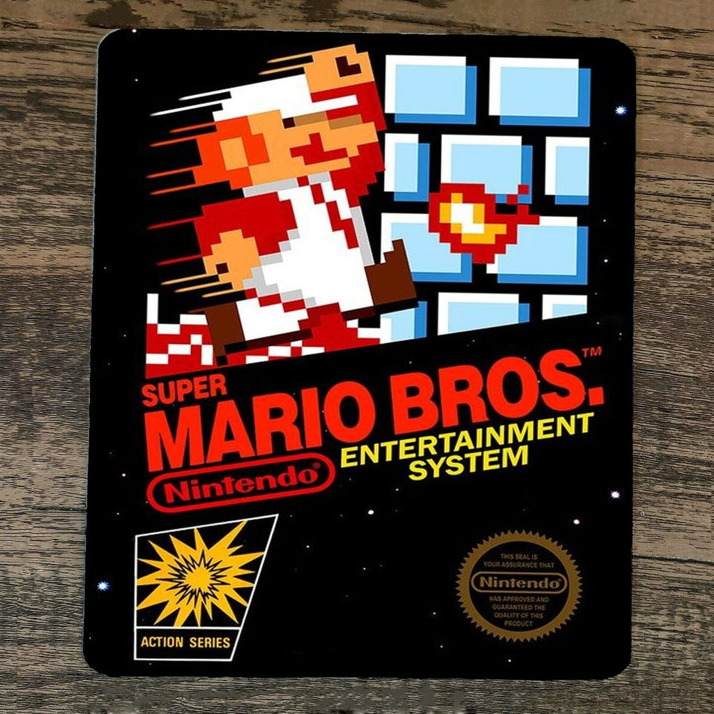 Super Mario Bros Arcade Video Game NES Box Cover Mouse Pad