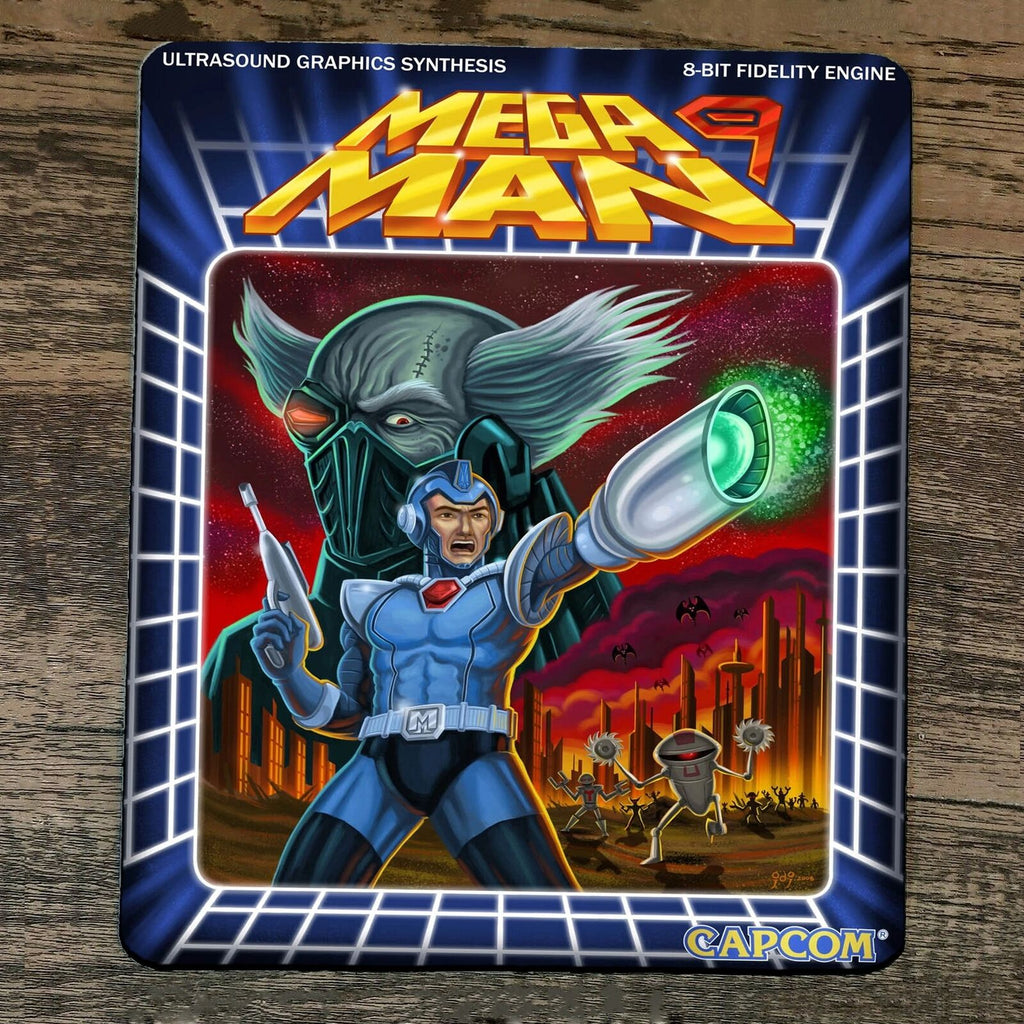 Mega Man 9 Classic Arcade Video Game NES Box Cover Mouse Pad