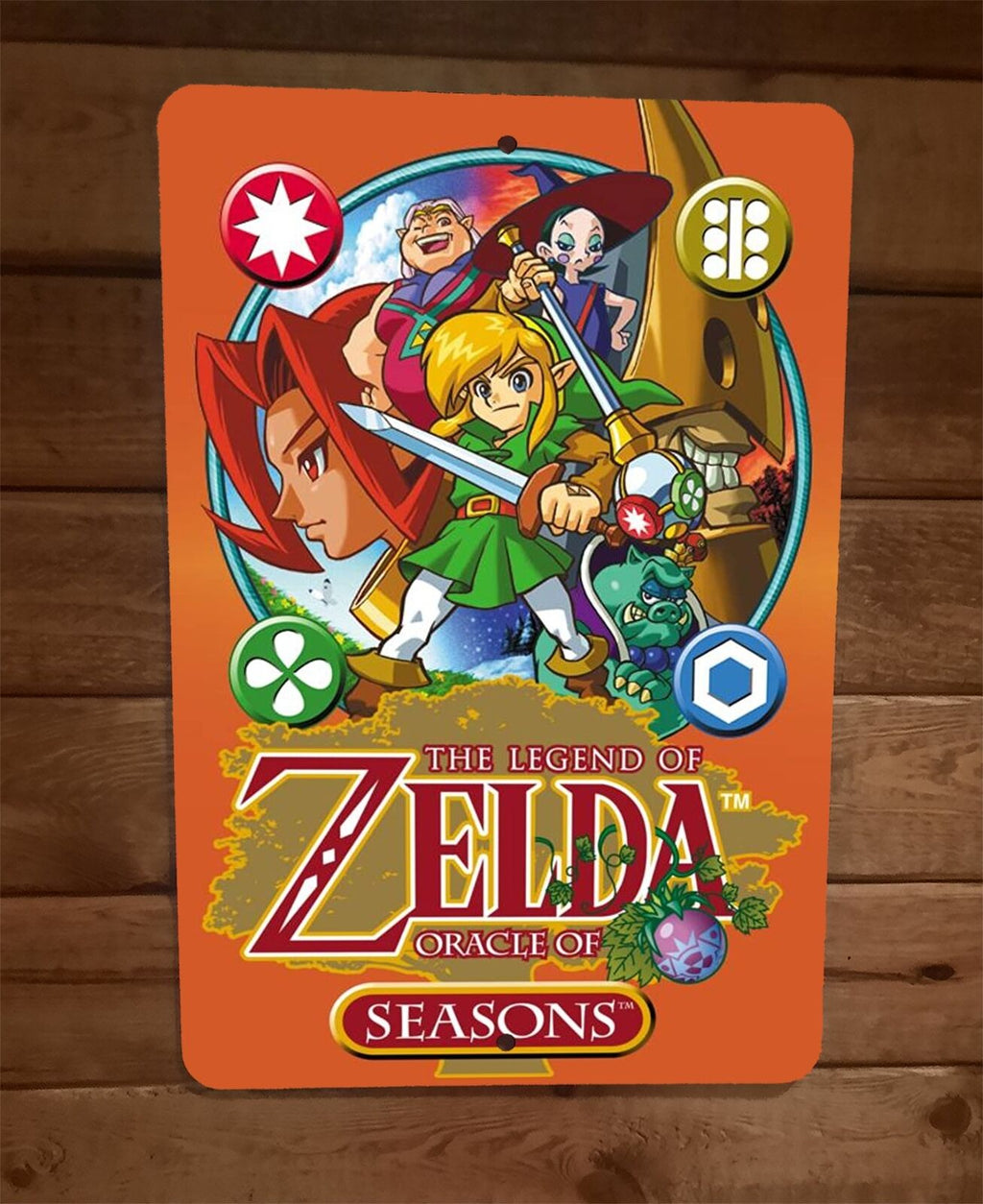 The Legend of Oracle of Zelda Seasons 8 by 12 Inch Metal Wall Sign - Video Game Poster with Durable Aluminum Construction
