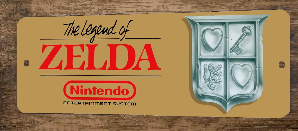 The Legend of Zelda 4 x 12 Inch Metal Wall Sign – Classic Arcade Style Decor for Gaming Rooms