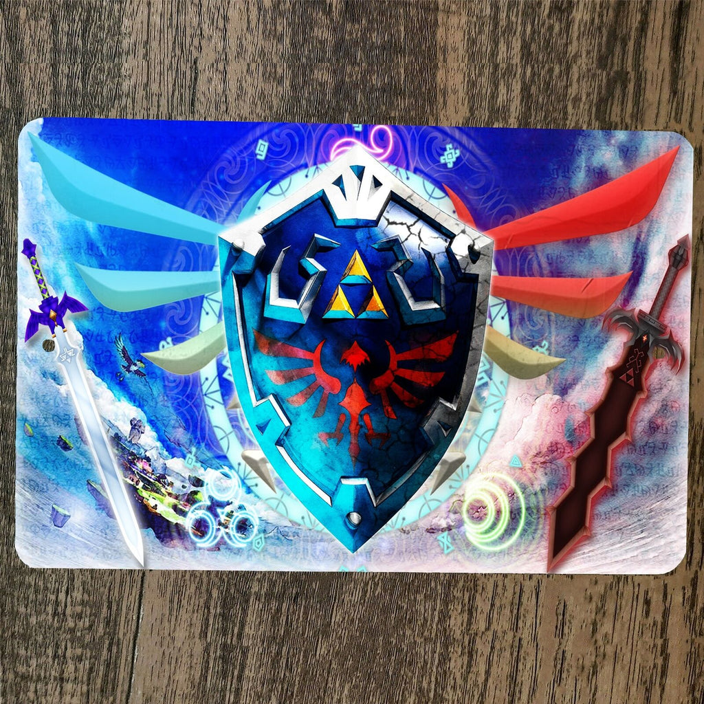 The Legend of Hyrule Hylian Shield Metal Wall Sign Poster, 8 Inch by 12 Inch, Durable Aluminum Video Game Decor