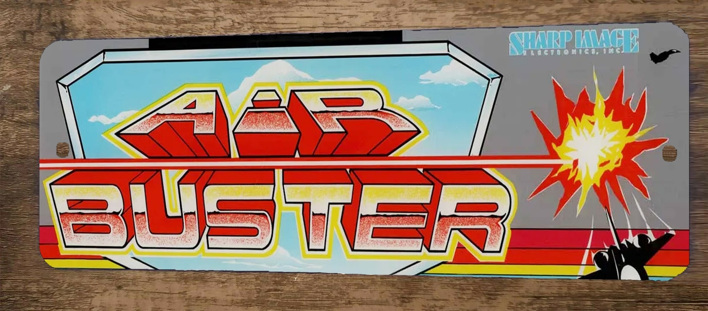 Air Busters Arcade 3x12 Metal Wall Video Game Marquee Banner Sign