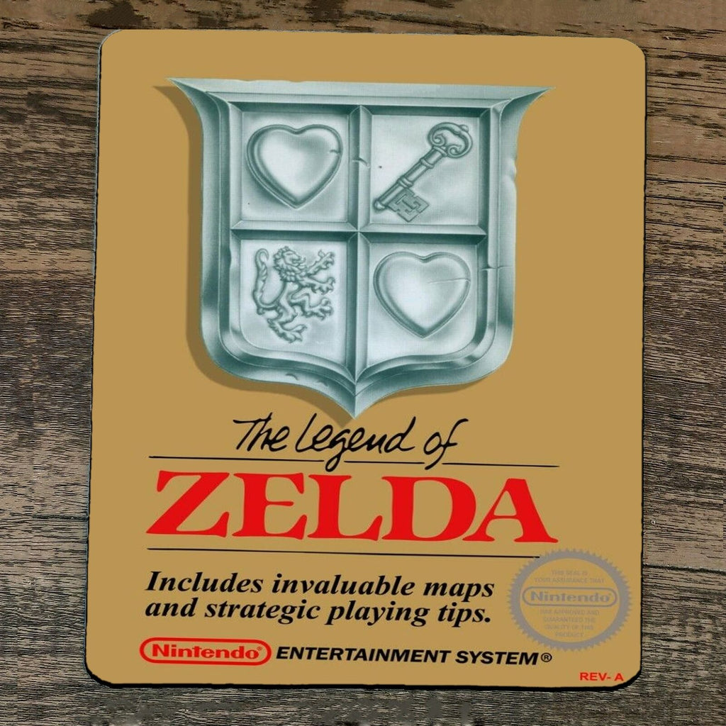 Legend of Gold Classic Arcade Video Game NES Zelda Box Cover Mouse Pad 7.75 x 9.25 Inches