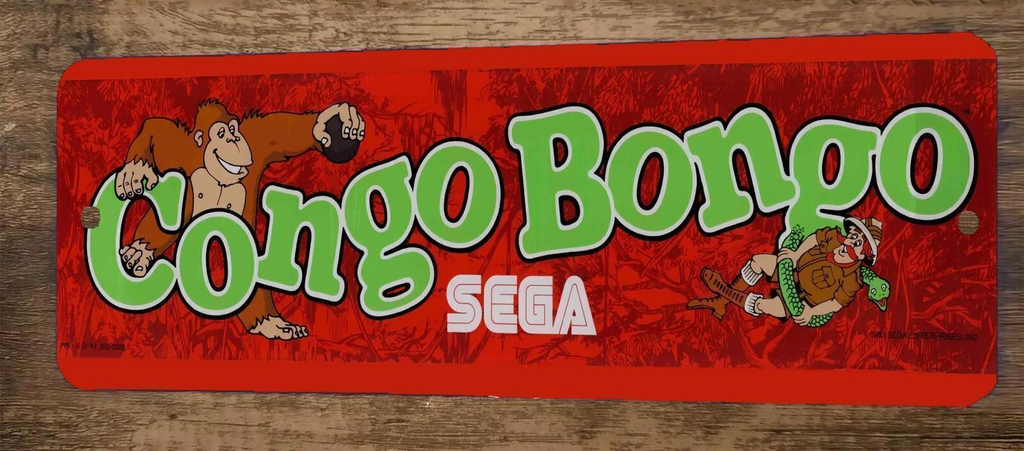 Congo Bongo Arcade Video Game 3x12 Metal Wall Sign Marquee Banner Poster