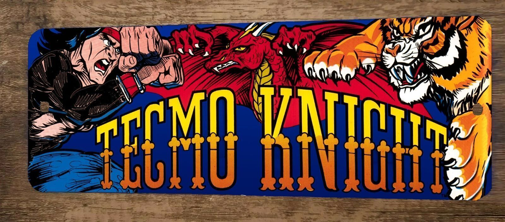 Tecmo Knight Arcade Video Game 3x12 Metal Wall Sign  Marquee Banner Poster