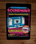 Soundwave 1984 Portable Cassette Player 8x12 Metal Wall Sign Transformers Poster