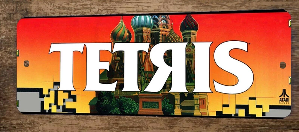 Tetris Arcade 3x12 Metal Wall Video Game Marquee Banner Sign