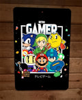 Retro Gamer Vintage Classics Metal Wall Sign Poster Featuring Mario, Sonic, and Zelda Characters, 8 by 12 Inches