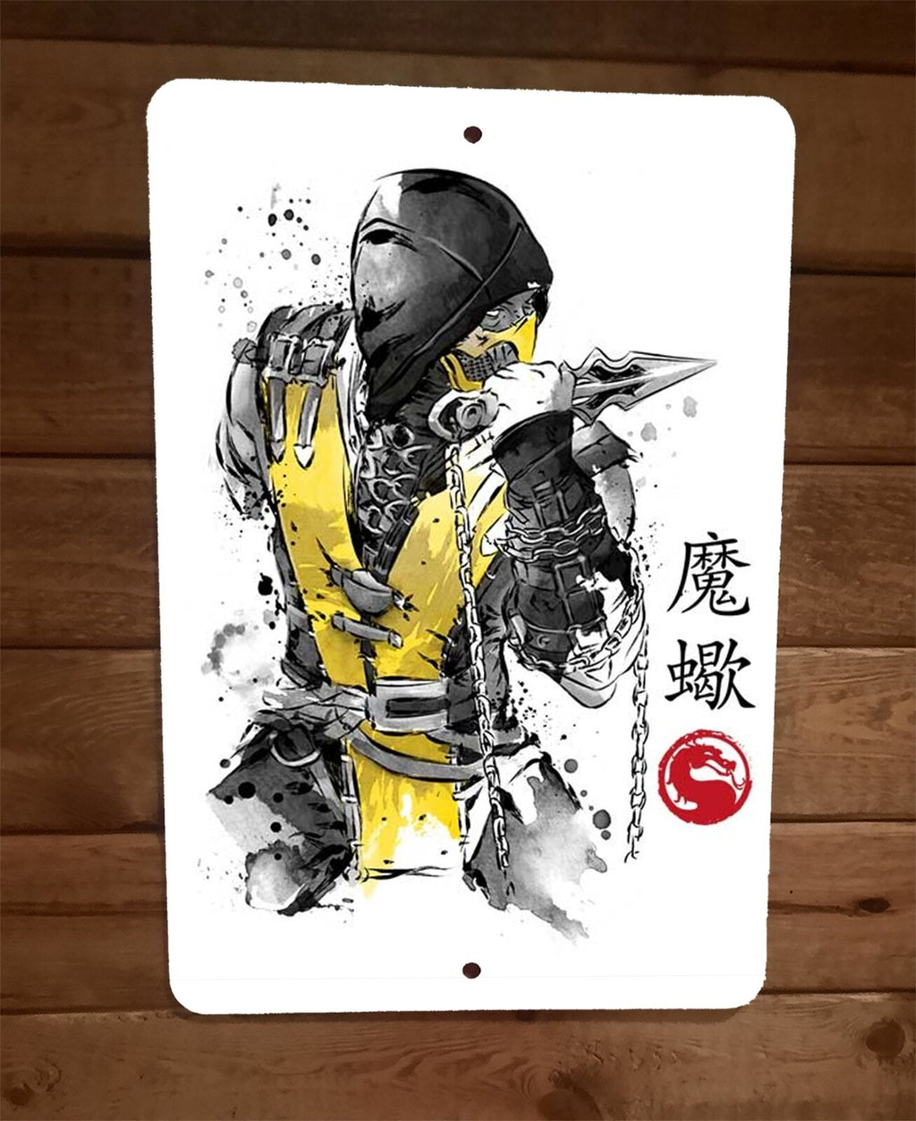 The Mortal Scorpion 8x12 Metal Wall Sign Poster Video Game Kombat Art