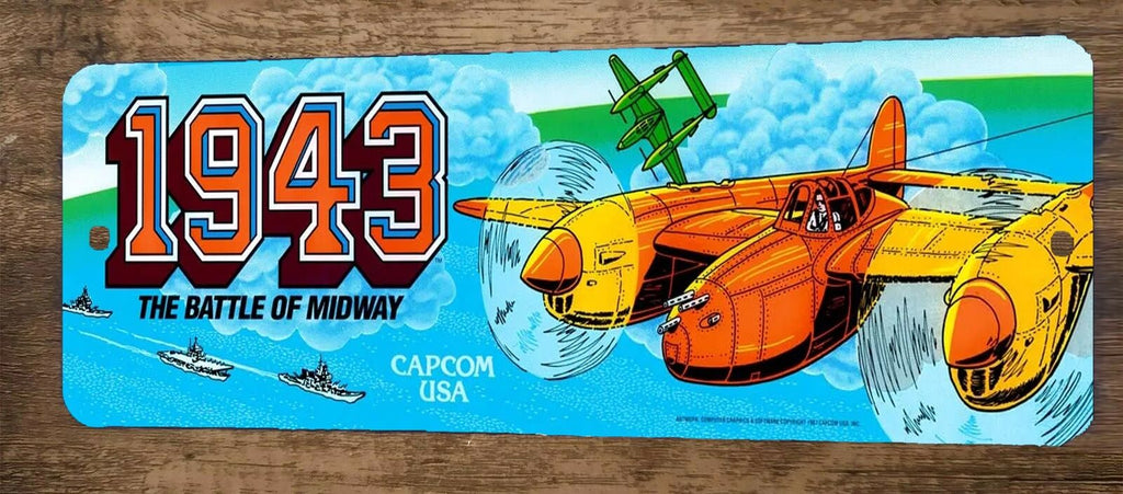 4x12 Battle of Midway 1943 Arcade Metal Wall Video Game Marquee Banner Sign