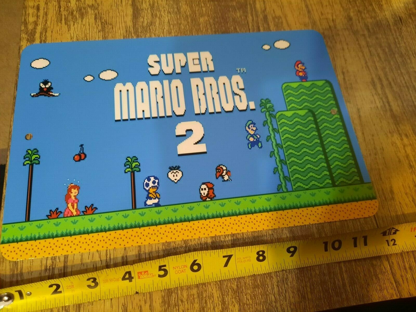 Super Mario Bros 2 Retro 8x12 Inch Metal Wall Sign from the 1980s
