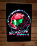Metroid Bounty Hunter Helmet 8x12 Inch Metal Wall Sign Poster Video Game