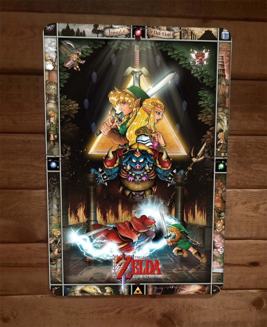 The Legend of Link to the Past Zelda 8 x 12 Inch Premium Metal Wall Sign with Video Game Artwork