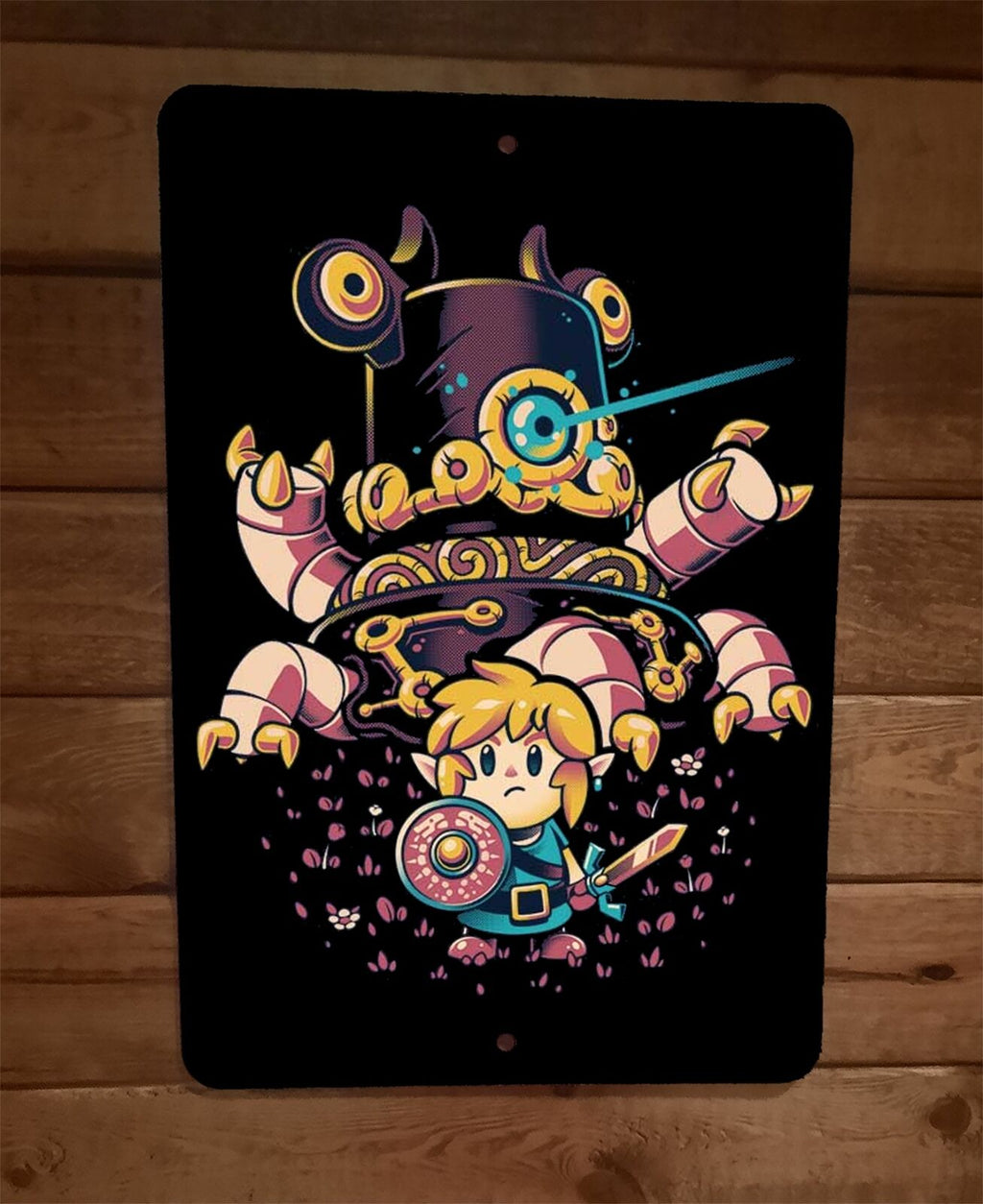 The Guardian of Link 8x12 Inch Metal Wall Sign Poster - Legend of Zelda Video Game Collectible