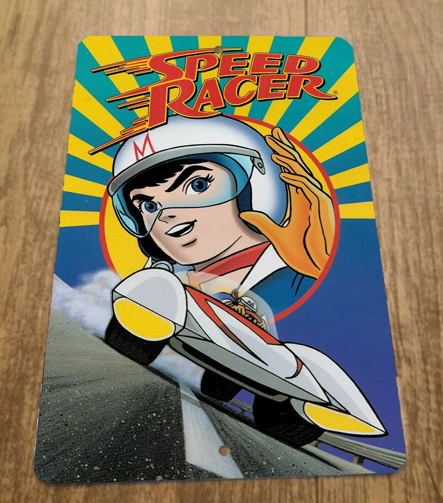 Speed Racer Cartoon Artwork 8x12 Metal Wall Sign