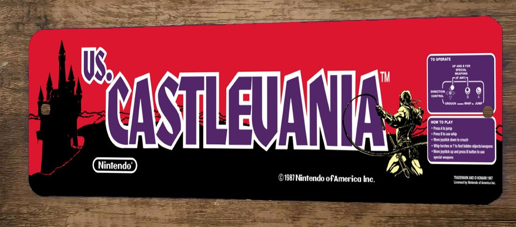 Vs Castlevania Arcade 4x12-Inch Metal Wall Video Game Marquee Banner Sign